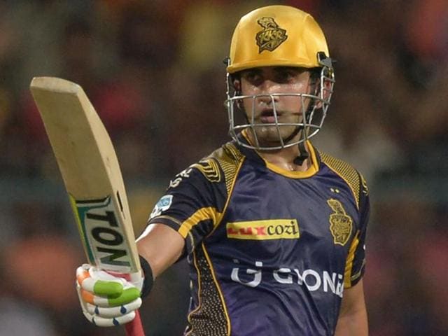 KKR batsman Gautam Gambhir acknowledges the cheers from the crowd. (PTI Photo) KKR batsman Gautam Gambhir acknowledges the cheers from the crowd. (PTI Photo)