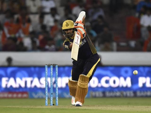 Kolkata Knight Riders (KKR) Robin Uthappa in action against Sunrisers Hyderabad (SH) during their IPL match in Hyderabad. (Mohd Zakir/HT Photo) Kolkata Knight Riders (KKR) Robin Uthappa in action against Sunrisers Hyderabad (SH) during their IPL match in Hyderabad. (Mohd Zakir/HT Photo)