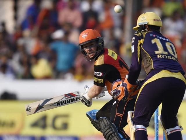 Sunrisers Hyderabad (SH) Eoin Morgan in action against Kolkata Knight Riders (KKR). (Mohd Zakir/HT Photo) Sunrisers Hyderabad (SH) Eoin Morgan in action against Kolkata Knight Riders (KKR). (Mohd Zakir/HT Photo)
