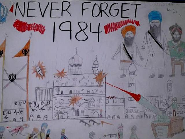 A drawing from a competition for children held on a gurdwara’s premises in the Greater Toronto Area (HT Photo)
