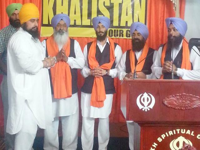 Pro-Khalistan event at a spiritual center in the Greater Toronto Area. (HT Photo)