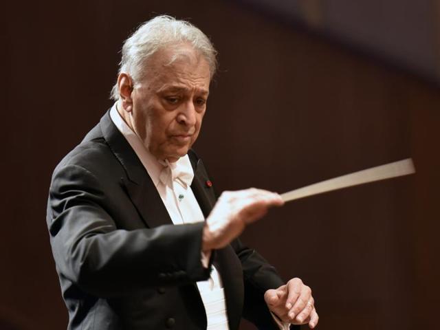 Zubin Mehta rehearses with the orchestra at NCPA on Sunday.(Kunal Patil/HT) Zubin Mehta rehearses with the orchestra at NCPA on Sunday.(Kunal Patil/HT)