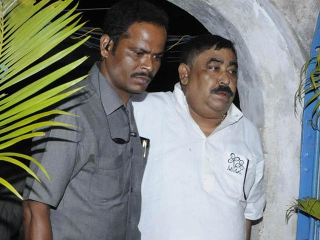 Anubrata Mondal, TMC president of Birbhum District , under the survillence of EC on the eve of poll day in Bolpur of Birbhum District on Saturday. (Subhendu Ghosh / HT Photo) Anubrata Mondal, TMC president of Birbhum District , under the survillence of EC on the eve of poll day in Bolpur of Birbhum District on Saturday. (Subhendu Ghosh / HT Photo)
