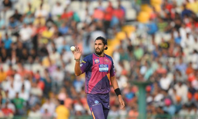 Ishant Sharma gets the ball as he walks towards the bowling end. (AFP) Ishant Sharma gets the ball as he walks towards the bowling end. (AFP)