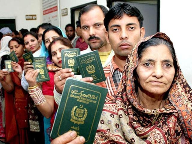 Pakistani Hindus, who seek Indian citizenship, queue up to get their passports verified by the deputy commissioner in Jalandhar. (HT File Photo) Pakistani Hindus, who seek Indian citizenship, queue up to get their passports verified by the deputy commissioner in Jalandhar. (HT File Photo)