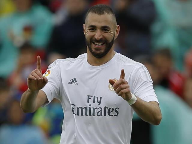 Real Madrid's Gareth Bale, Francisco Roman "Isco", Karim Benzema and James Rodriguez, from left, celebrate a goal against Getafe during the La Liga match at the Alfonso Perez stadium in Getafe, near Madrid, on April 16, 2016. (AP) Real Madrid's Gareth Bale, Francisco Roman "Isco", Karim Benzema and James Rodriguez, from left, celebrate a goal against Getafe during the La Liga match at the Alfonso Perez stadium in Getafe, near Madrid, on April 16, 2016. (AP)