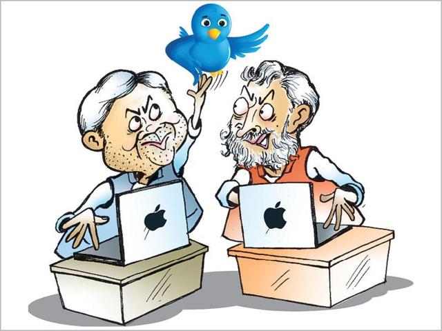 Between October last year and this Sunday (April 17), Nitish Kumar, who uses the Twitter handle @NitishKumar to air his views on the microblogging site, has amassed 1.86 lakh new followers. Between October last year and this Sunday (April 17), Nitish Kumar, who uses the Twitter handle @NitishKumar to air his views on the microblogging site, has amassed 1.86 lakh new followers.