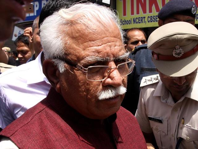 Haryana chief minister Manohar Lal Khattar in Rohtak on Monday. (Manoj Dhaka/HT Photo) Haryana chief minister Manohar Lal Khattar in Rohtak on Monday. (Manoj Dhaka/HT Photo)