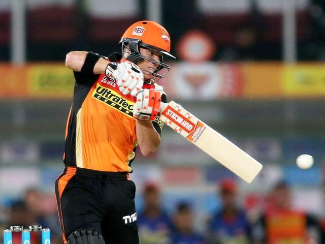 Sunrisers Hyderabad captain David Warner plays a shot against Mumbai Indians. (PTI Photo) Sunrisers Hyderabad captain David Warner plays a shot against Mumbai Indians. (PTI Photo)