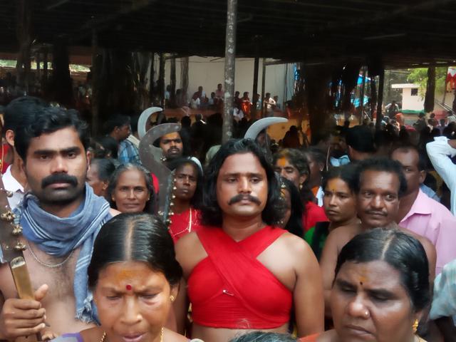 Devotees at the temple break traditional notions of what’s holy and acceptable. (Vaisakh E Hari/ HT Photo) Devotees at the temple break traditional notions of what’s holy and acceptable. (Vaisakh E Hari/ HT Photo)