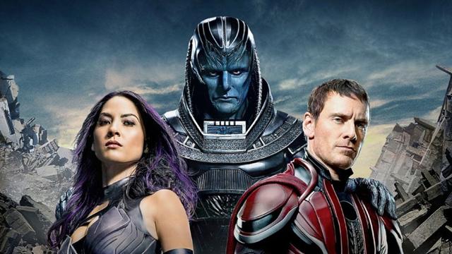 Olivia Munn, Oscar Isaac and Michael Fassbender in X-Men Apocalypse.