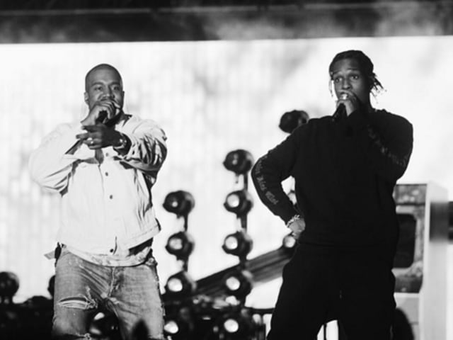 Kanye West and A$AP Rocky perform at the Coachella music festival in California. (Instagram) 