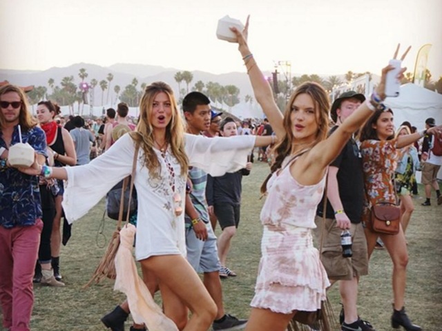 Victoria’s Secret supermodel Alessandra Ambrosio has a typically fun time on the Coachella grounds. (Instagram) 