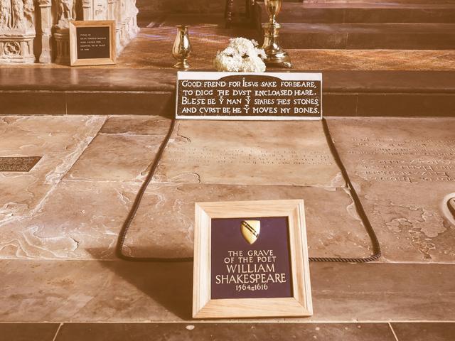 Shakespeare’s grave at Holy Trinity Church in the United Kingdom’s Stratford Upon Avon. (Shutterstock)