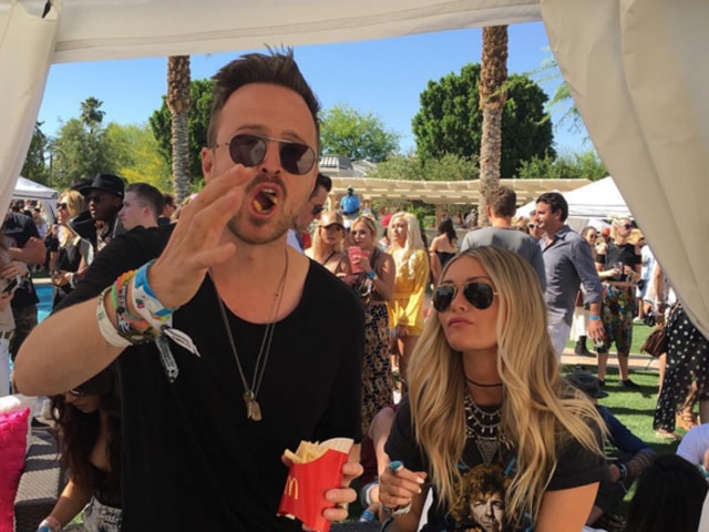 Aaron Paul of Breaking Bad fame enjoys a McDonald’s breakfast at the Coachella Valley Music and Arts Festival 2016. (Instagram) 