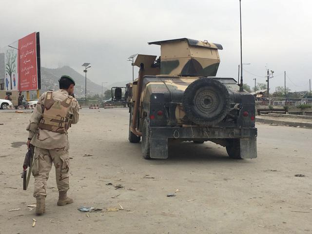 Afghan security forces respond to a Taliban-claimed suicide attack at Kabul in Afghanistan on April 19. (AP) Afghan security forces respond to a Taliban-claimed suicide attack at Kabul in Afghanistan on April 19. (AP)