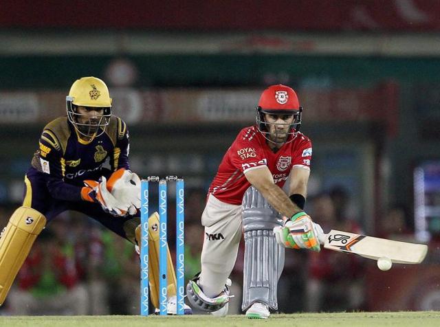 Kings XI Punjab batsman Glenn Maxwell plays a shot . (PTI Photo) 