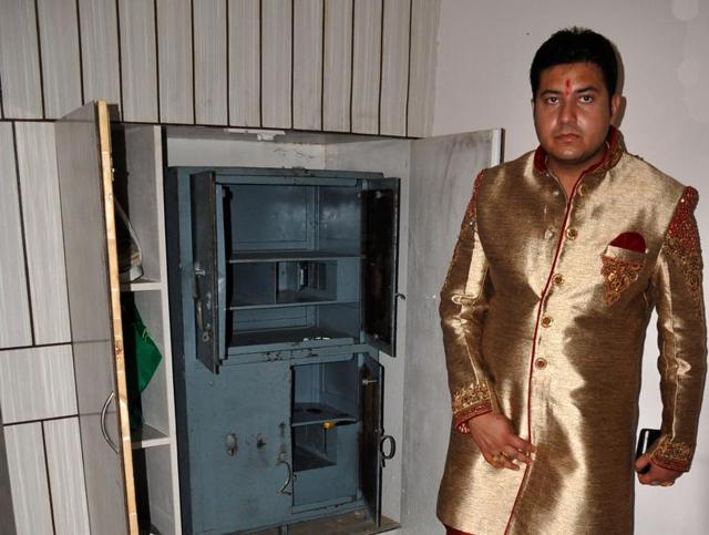 The bridegroom, Shiv Verma, at his ransacked house in Sunny Enclave, Kharar, on Monday. (HT photo) The bridegroom, Shiv Verma, at his ransacked house in Sunny Enclave, Kharar, on Monday. (HT photo)