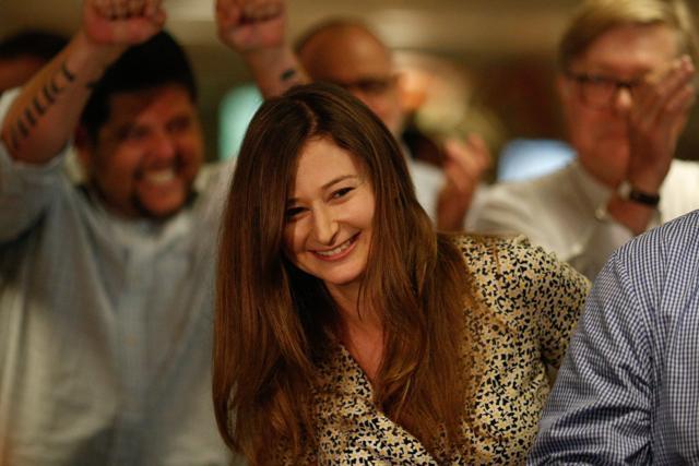 Tampa Bay Times reporters Lisa Gartner, center, reacts to Pulitzer prize announcements in the Times' newsroom in St. Petersburg, on Monday. (AP) Tampa Bay Times reporters Lisa Gartner, center, reacts to Pulitzer prize announcements in the Times' newsroom in St. Petersburg, on Monday. (AP)