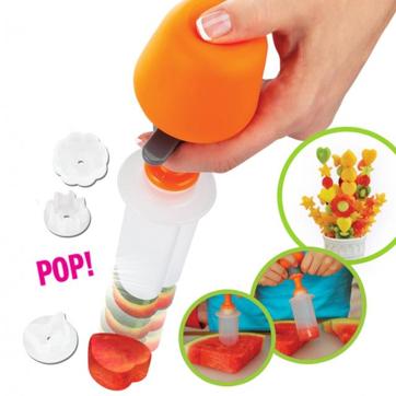 The Pop Chef lets you cut up vegetables and fruit into different shapes. It is available at Tappu ki Dukaan and Cooliyo.com (Rs 399). (Tappu ki Dukaan) The Pop Chef lets you cut up vegetables and fruit into different shapes. It is available at Tappu ki Dukaan and Cooliyo.com (Rs 399). (Tappu ki Dukaan)