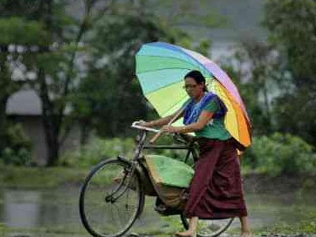 Heavy rains hit many parts of Manipur on Tuesday. (Skymet) Heavy rains hit many parts of Manipur on Tuesday. (Skymet)