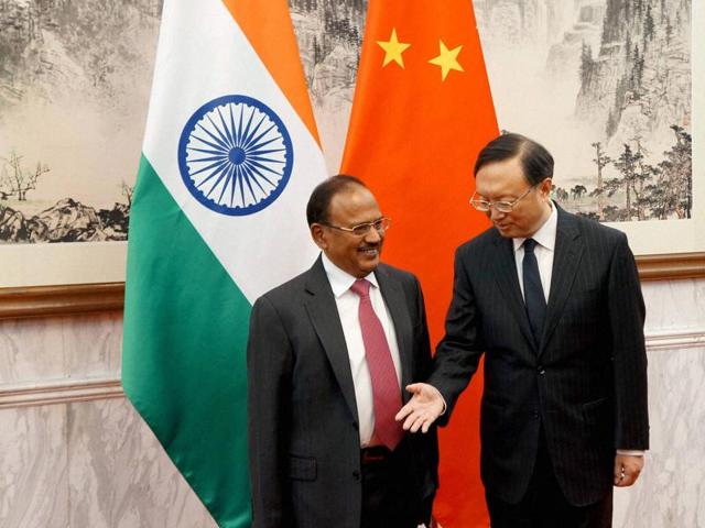 National security advisor Ajit Doval being welcomed by China's state councillor Yang Jiechi at the 19th India-China Boundary talks in Beijing. (PTI) National security advisor Ajit Doval being welcomed by China's state councillor Yang Jiechi at the 19th India-China Boundary talks in Beijing. (PTI)