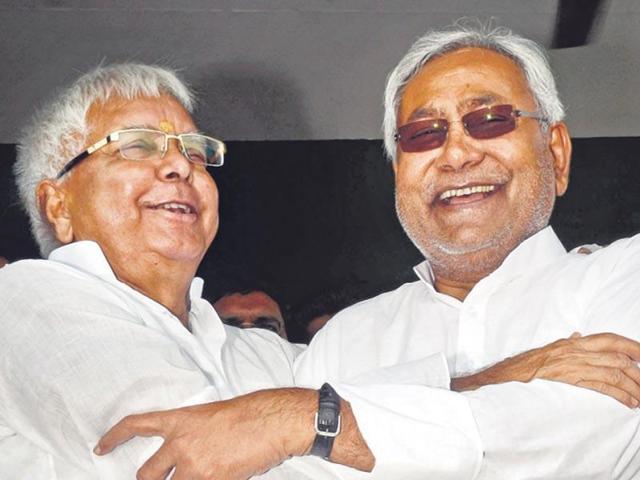 RJD chief Lalu Prasad (left) with Bihar chief minister Nitish Kumar. Prasad has called on grand alliance leaders to show their unity, and also charged the BJP of trying to create a rift in the coalition. (HT File Photo) RJD chief Lalu Prasad (left) with Bihar chief minister Nitish Kumar. Prasad has called on grand alliance leaders to show their unity, and also charged the BJP of trying to create a rift in the coalition. (HT File Photo)