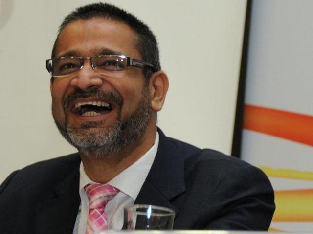 Abidali Neemuchwala, CEO of Wipro, laughs during a press conference. (Photo Courtesy: Wipro) Abidali Neemuchwala, CEO of Wipro, laughs during a press conference. (Photo Courtesy: Wipro)