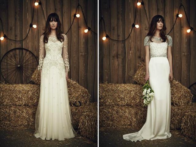 Jenny Packham put on an intimate Barn Dance-themed presentation at New York Bridal Week this weekend, reflecting the hazy, gypsy-inspired collection, designed for the “modern romantic with a wanderlust soul.” (AFP) Jenny Packham put on an intimate Barn Dance-themed presentation at New York Bridal Week this weekend, reflecting the hazy, gypsy-inspired collection, designed for the “modern romantic with a wanderlust soul.” (AFP)