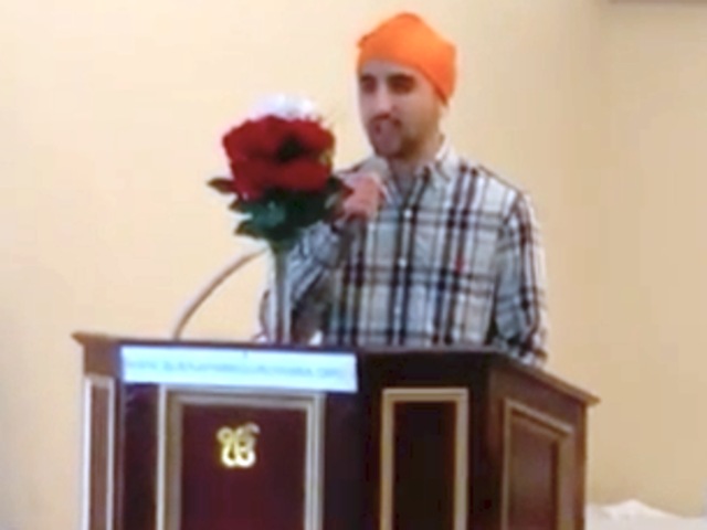 Shortly after his arrest, Brodie Durazo read an apology letter to the congregation, denying that he meant the vandalism as hate speech.(Photo source: Sikhfreepress.org)