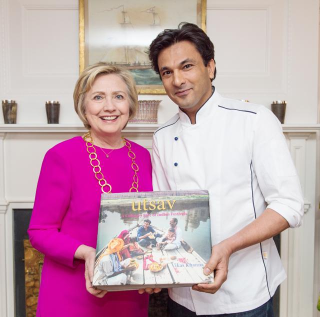 He also gave a copy to Democratic presidential front runner Hillary Clinton.