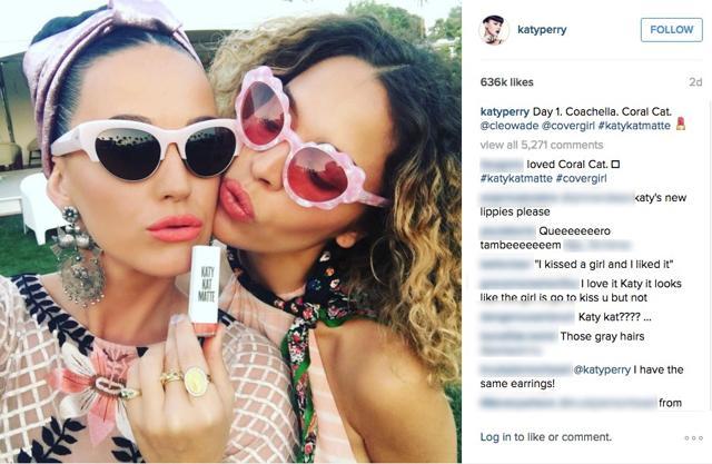 Statement products like a bold lipstick can help you get the festival look right without much nonsense. We have Katy Perry as a fantastic example. (Instagram) Statement products like a bold lipstick can help you get the festival look right without much nonsense. We have Katy Perry as a fantastic example. (Instagram)