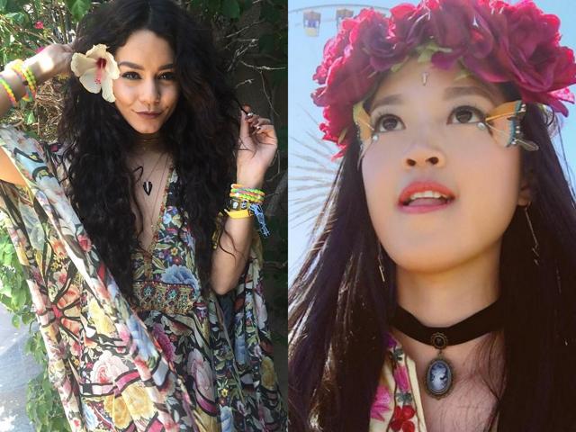 Actor-singer Vanessa Hudgens and blogger Pemika are doing their own version of florals. (Instagram) Actor-singer Vanessa Hudgens and blogger Pemika are doing their own version of florals. (Instagram)