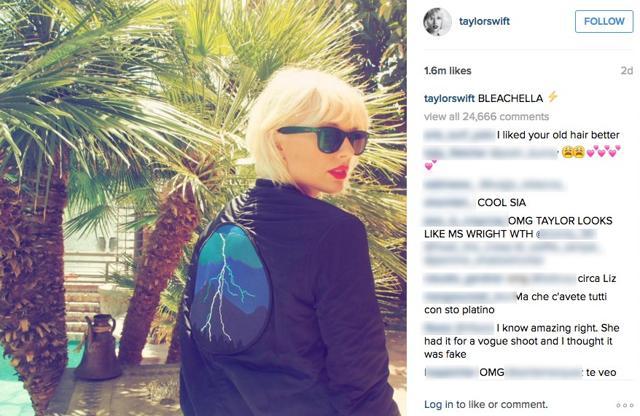 Taylor Swift looks dreamy in her new platinum crop. (Instagram) Taylor Swift looks dreamy in her new platinum crop. (Instagram)