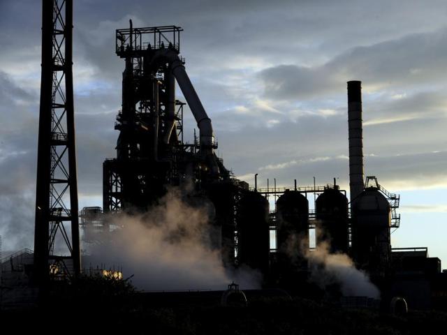 One of the blast furnaces of the Tata Steel plant is seen at sunset in Port Talbot, South Wales. (Reuters Photo) One of the blast furnaces of the Tata Steel plant is seen at sunset in Port Talbot, South Wales. (Reuters Photo)