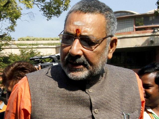 Union minister Giriraj Singh proposed on Thursday to revoke the voting rights of people with more than two children to control the population.(Arvind Yadav/HT File Photo) Union minister Giriraj Singh proposed on Thursday to revoke the voting rights of people with more than two children to control the population.(Arvind Yadav/HT File Photo)