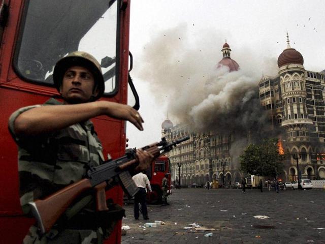 The Taj Hotel under attack in 2008 when the LeT terrorists attacked a number of places of Mumbai. (PTI file photo) The Taj Hotel under attack in 2008 when the LeT terrorists attacked a number of places of Mumbai. (PTI file photo)