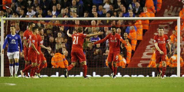 Daniel Sturridge celebrates after scoring the third goal for Liverpool. (REUTERS) Daniel Sturridge celebrates after scoring the third goal for Liverpool. (REUTERS)