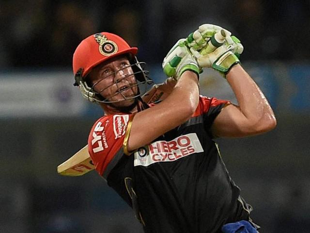 AB de Villiers watches his shot. (PTI) AB de Villiers watches his shot. (PTI)