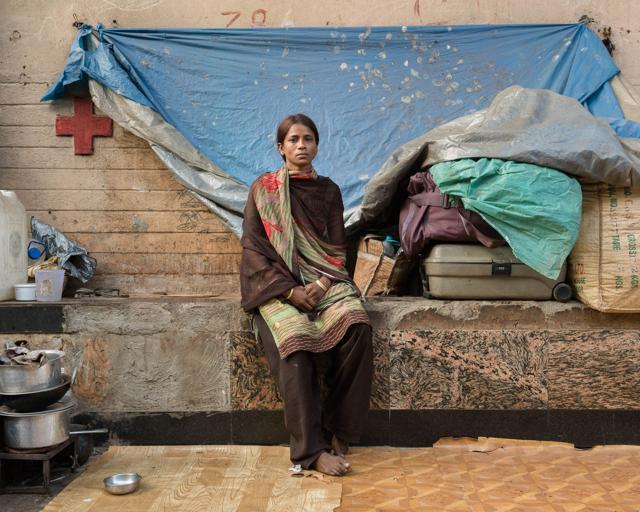 Meera Yadav has lived near JJ Hospital all her life. From collecting scrap to cutting vegetables, she gets by on Rs 1,500 a month. (BIND Collective) Meera Yadav has lived near JJ Hospital all her life. From collecting scrap to cutting vegetables, she gets by on Rs 1,500 a month. (BIND Collective)