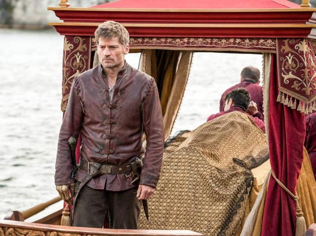 Jaime Lannister (Nikolaj Coster-Waldau) taking the dead body of his daughter/niece to King’s Landing. (HBO)