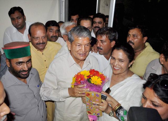 Harish Rawat held two cabinet meetings since Thursday evening after taking oath as Uttarakhand CM. He was ousted on Friday.(PTI)