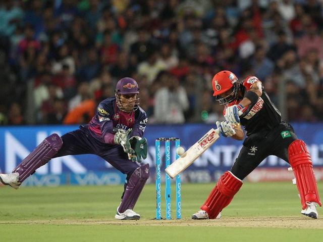 Royal Challengers Bangalore captain Virat Kohli plays a shot. (PTI Photo) 