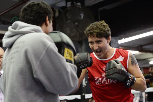 Prior to becoming the Prime Minister, Trudeau (in red) was a boxer and a bar bouncer among other things. (File photo/ AP) Prior to becoming the Prime Minister, Trudeau (in red) was a boxer and a bar bouncer among other things. (File photo/ AP)