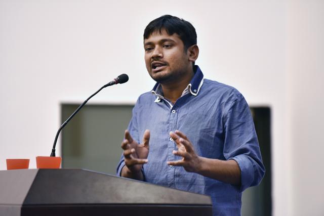 Kanhaiya Kumar (President of the Jawaharlal Nehru University Students' Union speaks during the Public Symposium in New Delhi. (Photo by Virendra Singh Gosain/ Hindustan Times) (Hindustan Times) Kanhaiya Kumar (President of the Jawaharlal Nehru University Students' Union speaks during the Public Symposium in New Delhi. (Photo by Virendra Singh Gosain/ Hindustan Times) (Hindustan Times)