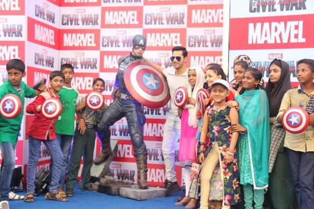 The 28-year-old actor, who unveiled special Captain America statue which was flown in specially from Hollywood, has voiced the character originally played by Chris Evans. (IANS)