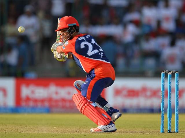 Delhi Daredevils JP Duminy plays a shot. (AFP Photo)