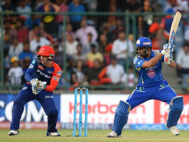 Mumbai Indians team captain Rohit Sharma plays a shot during the 2016 Indian Premier League. (AFP Photo)
