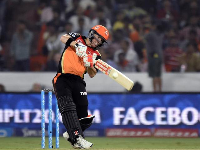 David Warner’s 31-ball 59 was the backbone of Sunrisers’ win. (Sanjeev Verma/HT Photo)