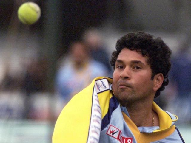 Sachin Tendulkar during a practice session 03 June 1999 at the Oval in London, on the eve of their match against Australia. (AFP)
